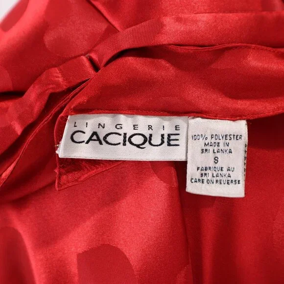 🌺 Vintage Cacique Hearts Long Nightgown Negligee Lingerie Sexy Valentine's Day
